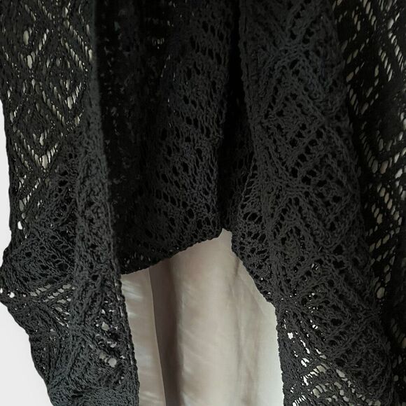 Ann Taylor Loft Women’s Medium Flare Geometric Nylon Midi Skirt Lace Detail - Picture 3 of 6